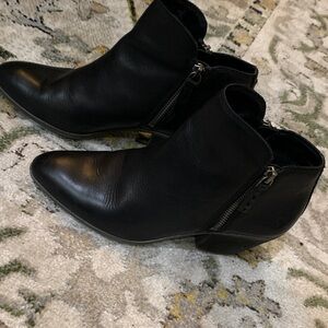 Frye Black Leather Ankle Booties